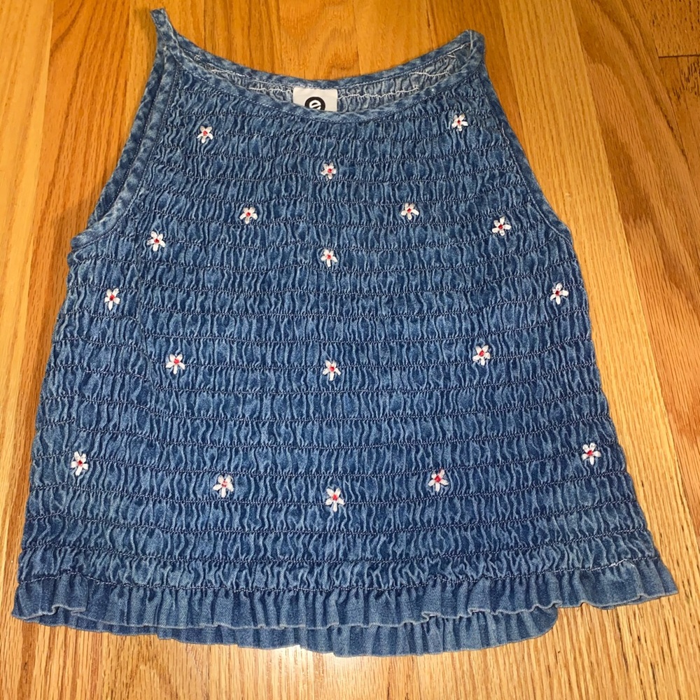 Denim tank top.